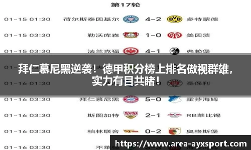 拜仁慕尼黑逆袭！德甲积分榜上排名傲视群雄，实力有目共睹！